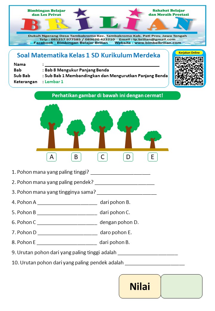 Asah Kemampuan Si Kecil Contoh Soal Pilihan Ganda PG Kelas 1 SD yang Edukatif dan Menyenangkan